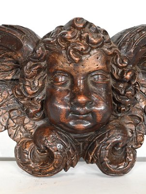 Carved Wooden Cherubs, Late 19th Century, Set of 2-RVK-1395825