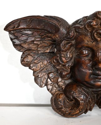 Carved Wooden Cherubs, Late 19th Century, Set of 2-RVK-1395825