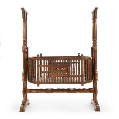 Carved Wooden Cradle, 1920s-NQ-738388