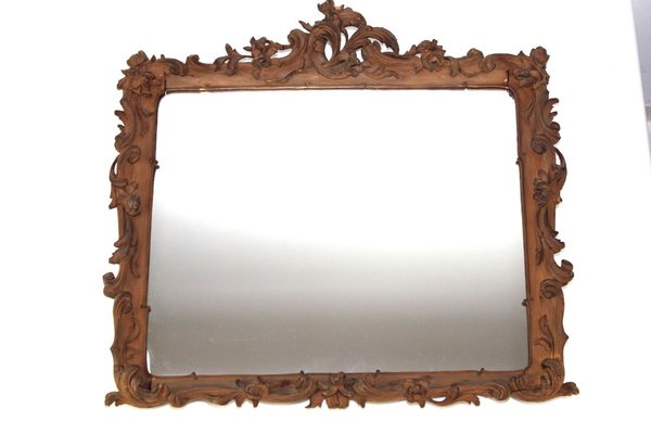 Carved Wooden Frame with Mirror, 1880s-ZWH-971591