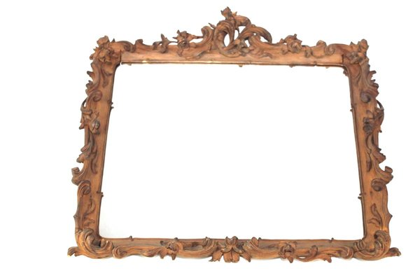 Carved Wooden Frame with Mirror, 1880s-ZWH-971591