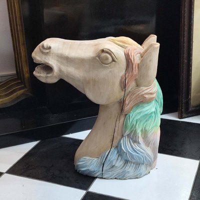 Carved Wooden Horse Head-YGE-1170502