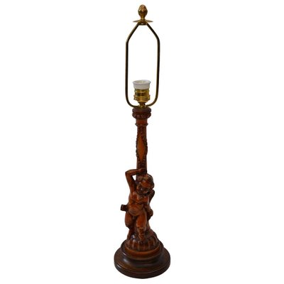 Carved Wooden Table Lamp, 1903-SPD-832783