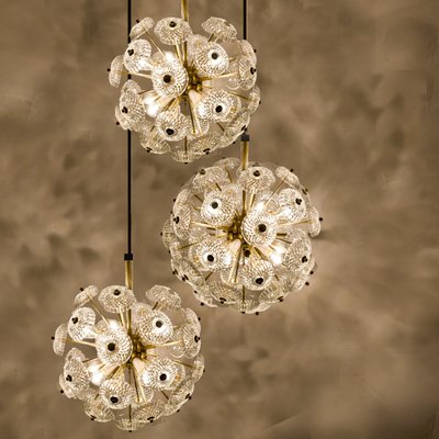 Cascade Brass and Glass Chandelier in the Manner of Emil Stejnar-VDW-910937