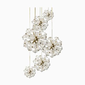 Cascade Brass and Glass Chandelier in the Manner of Emil Stejnar-VDW-910937