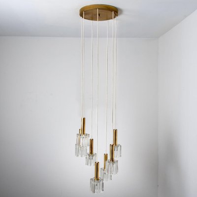 Cascading Glass and Brass Pendant fro Peill Putzler, 1970s-VDW-1704092