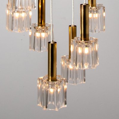 Cascading Glass and Brass Pendant fro Peill Putzler, 1970s-VDW-1704092