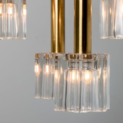 Cascading Glass and Brass Pendant fro Peill Putzler, 1970s-VDW-1704092