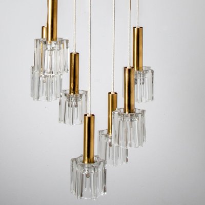 Cascading Glass and Brass Pendant fro Peill Putzler, 1970s-VDW-1704092