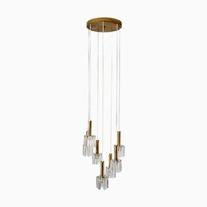 Cascading Glass and Brass Pendant fro Peill Putzler, 1970s-VDW-1704092