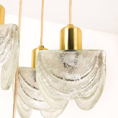 Cascading Textured Glass and Brass Chandelier, Austria, 1960s-VDW-991430