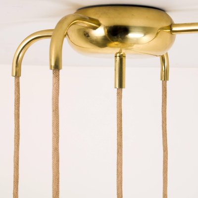 Cascading Textured Glass and Brass Chandelier, Austria, 1960s-VDW-991430