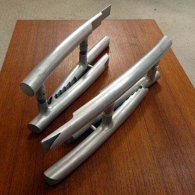 Cast Aluminum Door Handles, 1980s, Set of 2-QAV-725755