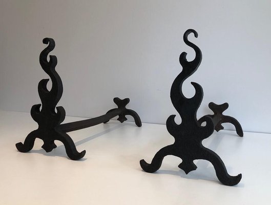 Cast and Wrought iron, French, 1940s, Set of 2-BA-873974