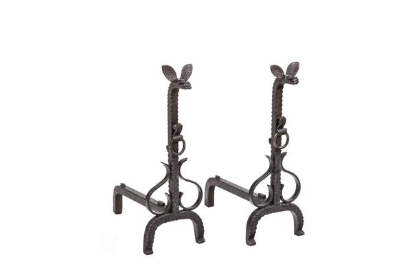 Cast Andirons in Iron, 20th Century, Set of 2-CEJ-1107814