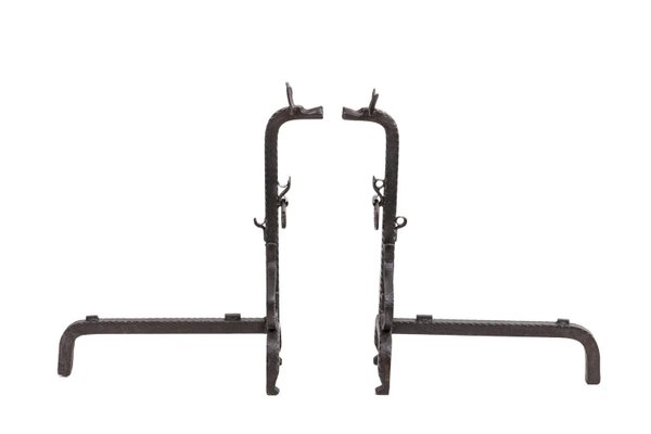 Cast Andirons in Iron, 20th Century, Set of 2-CEJ-1107814