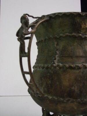 Cast Bronze Lidded Gold Pot from Ashanti Tribe-SHD-796203