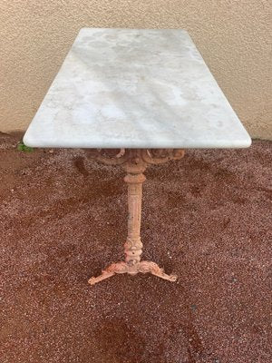 Cast Iron and Marble Bistro Table, 1900s-SDV-1755970