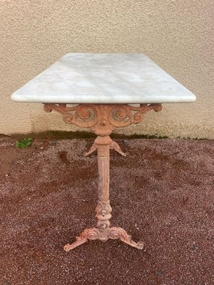 Cast Iron and Marble Bistro Table, 1900s-SDV-1755970