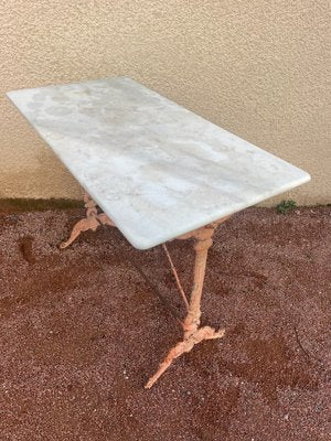 Cast Iron and Marble Bistro Table, 1900s-SDV-1755970