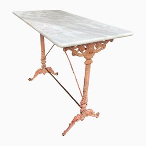 Cast Iron and Marble Bistro Table, 1900s-SDV-1755970