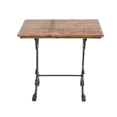 Cast Iron and Patinated Wood Bistro Table-NQ-1339447