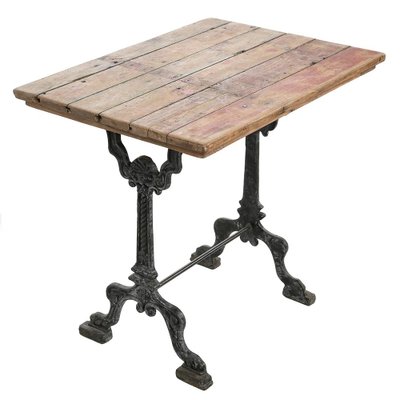 Cast Iron and Patinated Wood Bistro Table-NQ-1339447