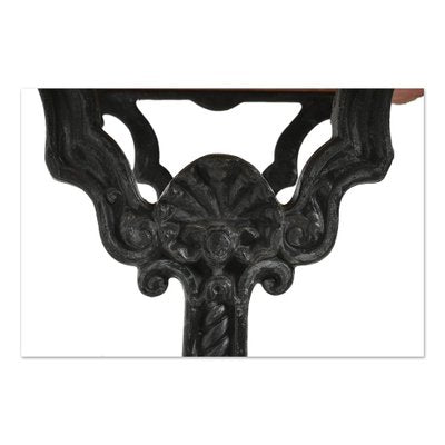 Cast Iron and Patinated Wood Bistro Table-NQ-1339447