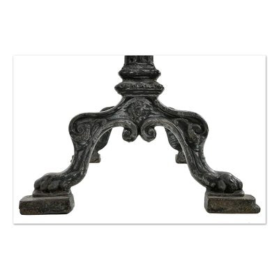 Cast Iron and Patinated Wood Bistro Table-NQ-1339447