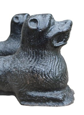 Cast Iron Andirons in the Shape of a Lying Dog, Belgium, 16th Century, Set of 2-RIK-2016988