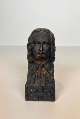 Cast Iron Andirons with the Image of Beethoven, 1890s, Set of 2-BA-1769317