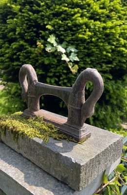 Cast Iron Boot Scraper on Bluestone, 1900s-WZZ-1766047