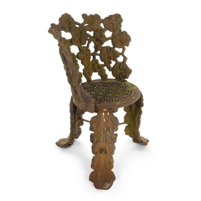 Cast Iron Chair with Floral Decoration, 1940s-NQ-680223