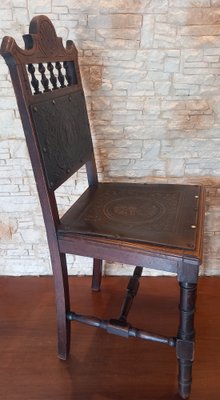 Castilian Chair in Leather and Wood-WMZ-1769552