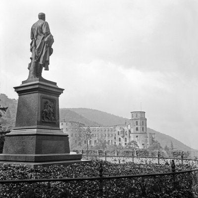 Castle from Scheffelterrasse Terrace, Heidelberg Germany 1938, Printed 2021-DYV-990645