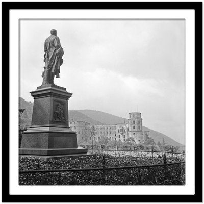 Castle from Scheffelterrasse Terrace, Heidelberg Germany 1938, Printed 2021-DYV-990645