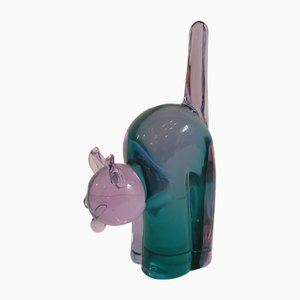 Cat-Shaped Glass Sculpture by Archimede Seguso, Murano, Italy, 1950s-TKR-1821822