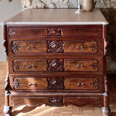 Catalan Mahogany Chest of Drawers, Spain, 19th Century-HDF-1742974