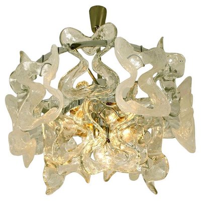 Catena Murano Glass Chrome Chandelier attributed to J. T. Kalmar for Kalmar, 1970s-VDW-2028623