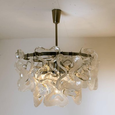 Catena Murano Glass Chrome Chandelier attributed to J. T. Kalmar for Kalmar, 1970s-VDW-2028623