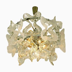 Catena Murano Glass Chrome Chandelier attributed to J. T. Kalmar for Kalmar, 1970s-VDW-2028623