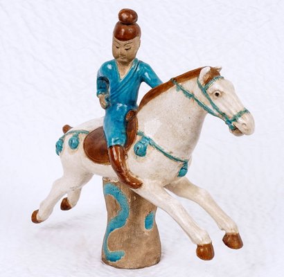 Cavalier in Terracotta with Turquoise Glaze, 19th Century-UQL-1789773