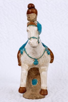 Cavalier in Terracotta with Turquoise Glaze, 19th Century-UQL-1789773