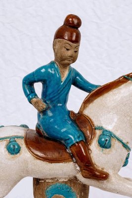 Cavalier in Terracotta with Turquoise Glaze, 19th Century-UQL-1789773