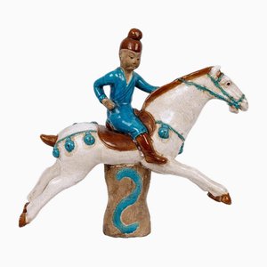 Cavalier in Terracotta with Turquoise Glaze, 19th Century-UQL-1789773