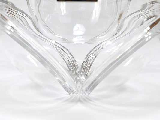 Caviar Glass Serving Dish Bowl in Silver & Crystal from Riedel X Mesa, Italy, 1980s-MWV-2042783