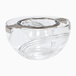 Caviar Glass Serving Dish Bowl in Silver & Crystal from Riedel X Mesa, Italy, 1980s-MWV-2042783