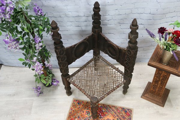 Cedar Chair with Adjoining Backs, Afghanistan, 1890s-UZN-1419721