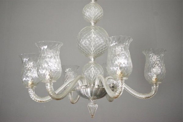 Ceiling Chandelier Venini in Murano Glass, 1950s-KNM-1186337