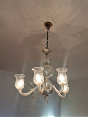 Ceiling Chandelier Venini in Murano Glass, 1950s-KNM-1186337